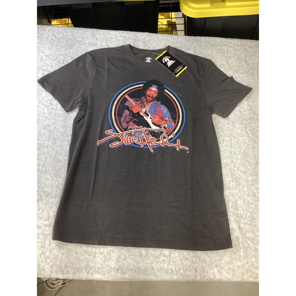 Authentic Hendrix Mens 1969 Tour Graphic T-Shirt Charcoal Grey Medium NWT..